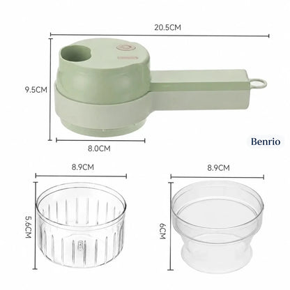 【毎日の下ごしらえを手軽に✨】Benrio 電動マルチカッター｜刻む・スライス・皮むき・ブラシ洗い 【全国送料無料🚗】