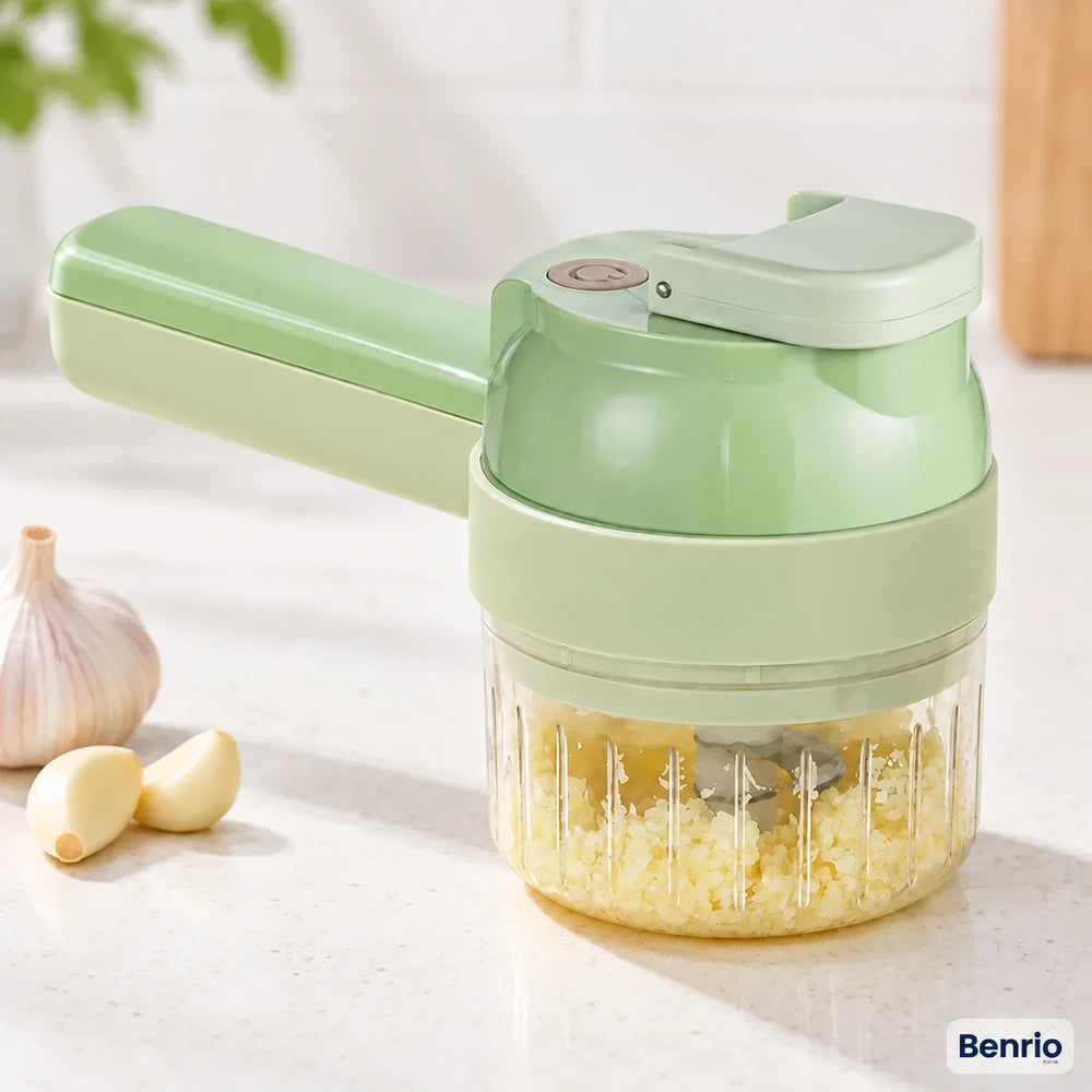 【毎日の下ごしらえを手軽に✨】Benrio 電動マルチカッター｜刻む・スライス・皮むき・ブラシ洗い 【全国送料無料🚗】